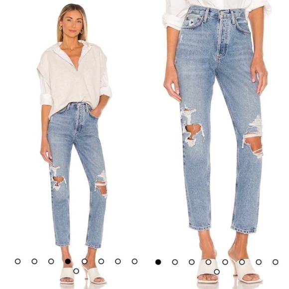 Agolde Fen High Rise Relaxed Taper Jeans in Wander - Picture 1 of 12